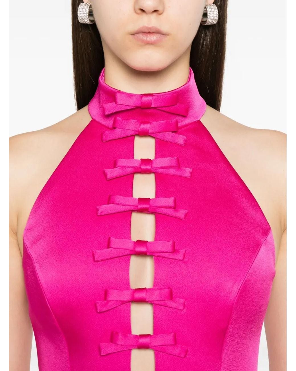 Rebecca Vallance Pink 'Saskia' Short Dress With Halter Neckline
