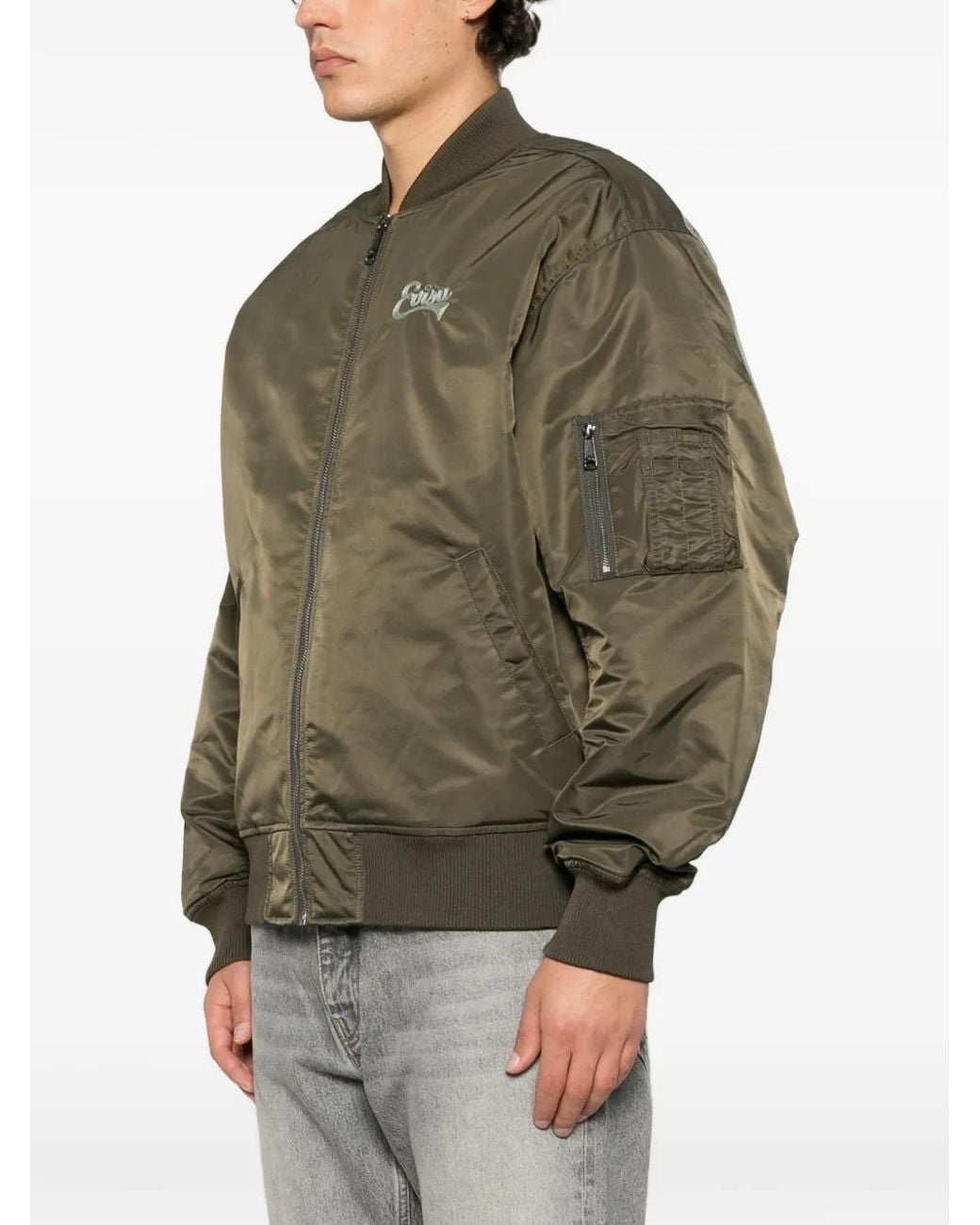 Evisu Green Logo-Print Bomber Jacket for men