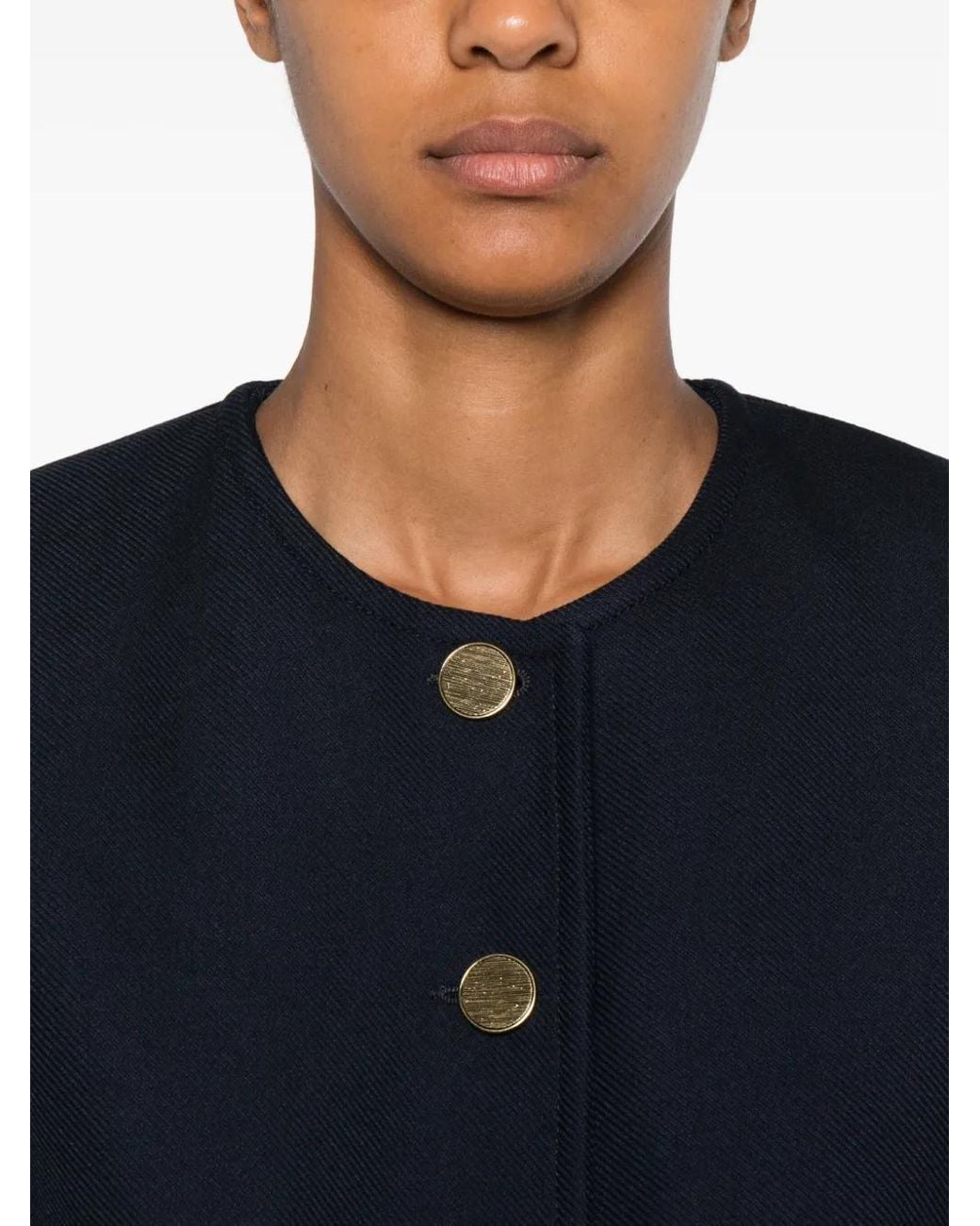 Sandro Blue Button-Front Jacket