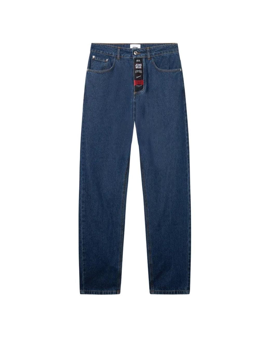 Gcds Blue Five-Pocket Straight-Leg Jeans for men