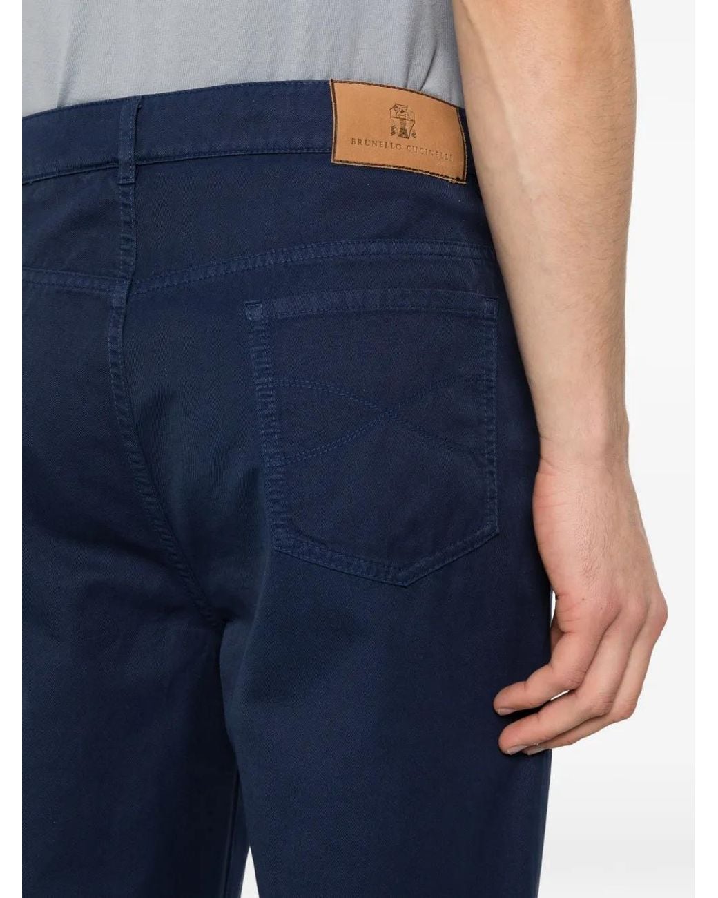 Brunello Cucinelli Blue Logo Jeans for men