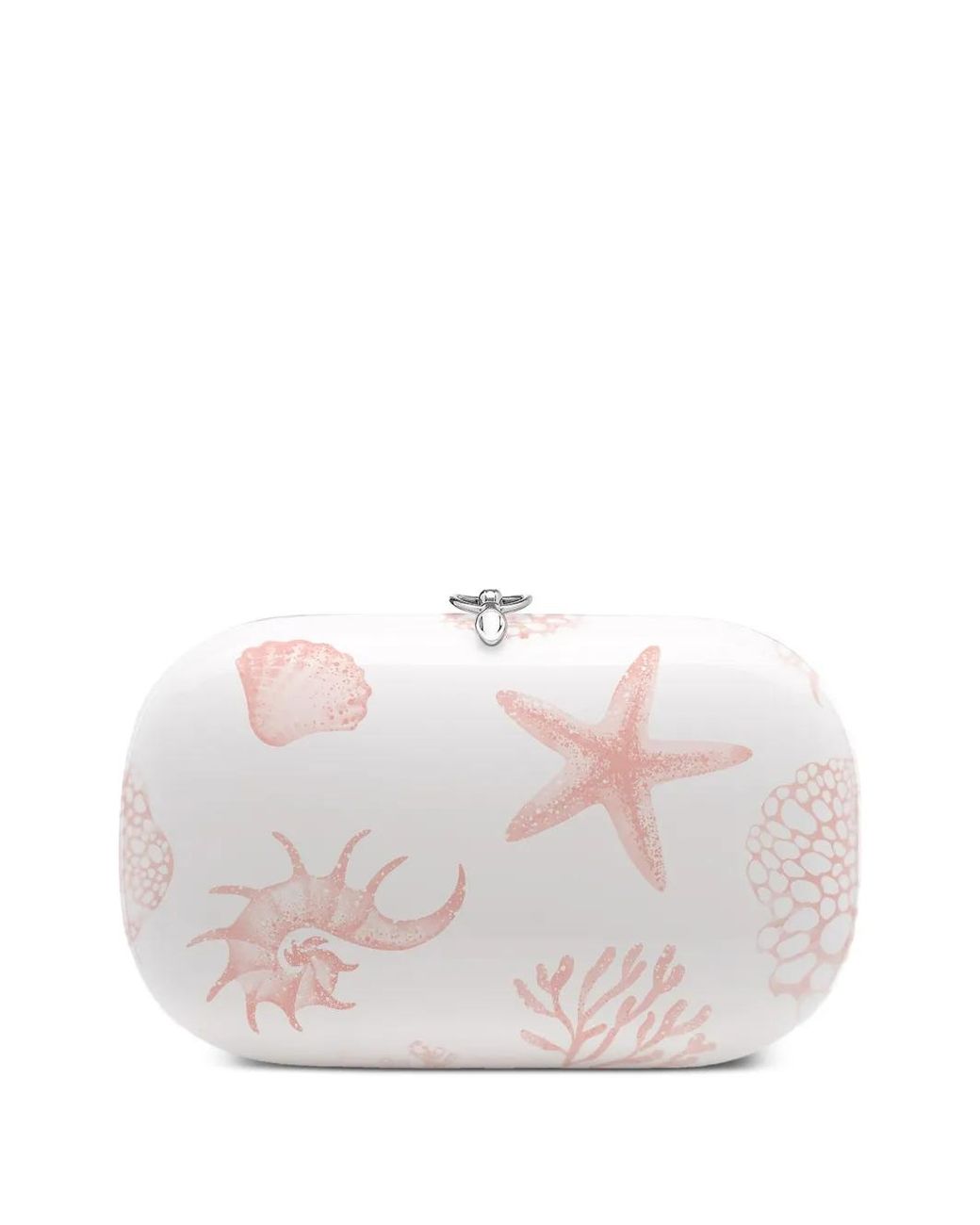 Jeffrey Levinson White Elina Plus Printed Clutch Bag