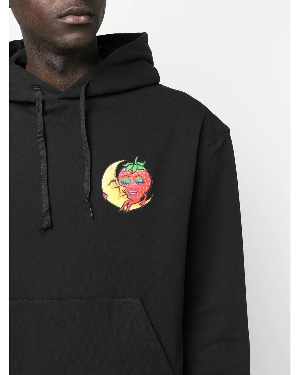 Sky High Farm Black Chest Graphic-Print Detail Hoodie for men