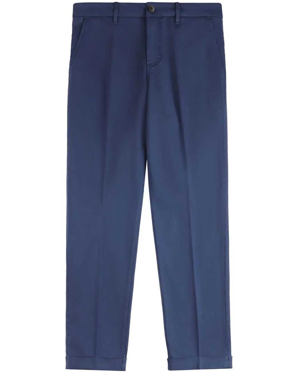 Fay Blue Cotton-Blend Chino Trousers
