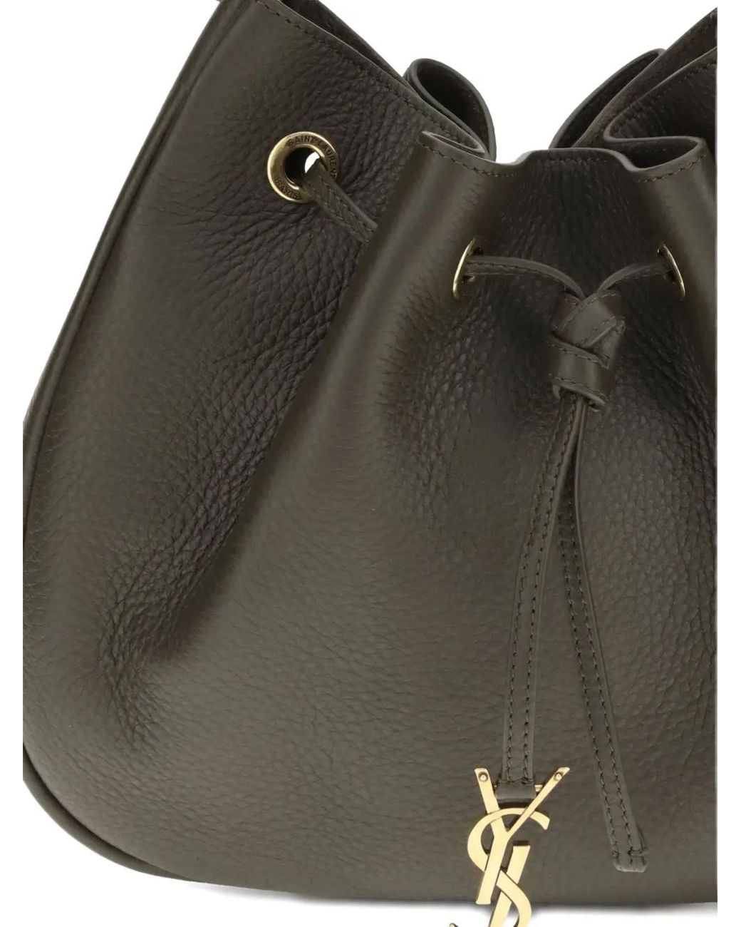 Saint Laurent Black Drawstring Leather Shoulder Bag