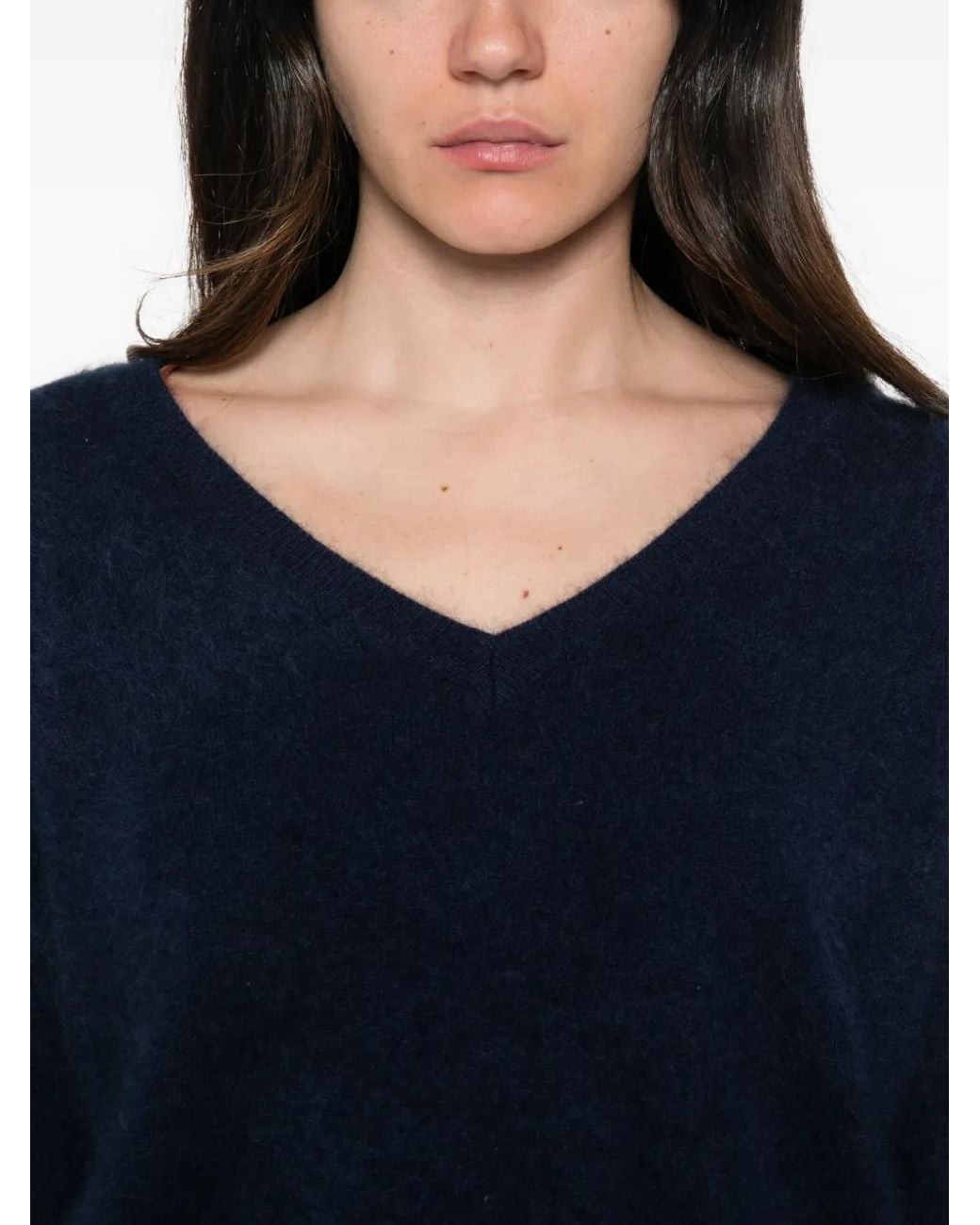 ABSOLUT CASHMERE Blue V-Neck Cashmere Sweater