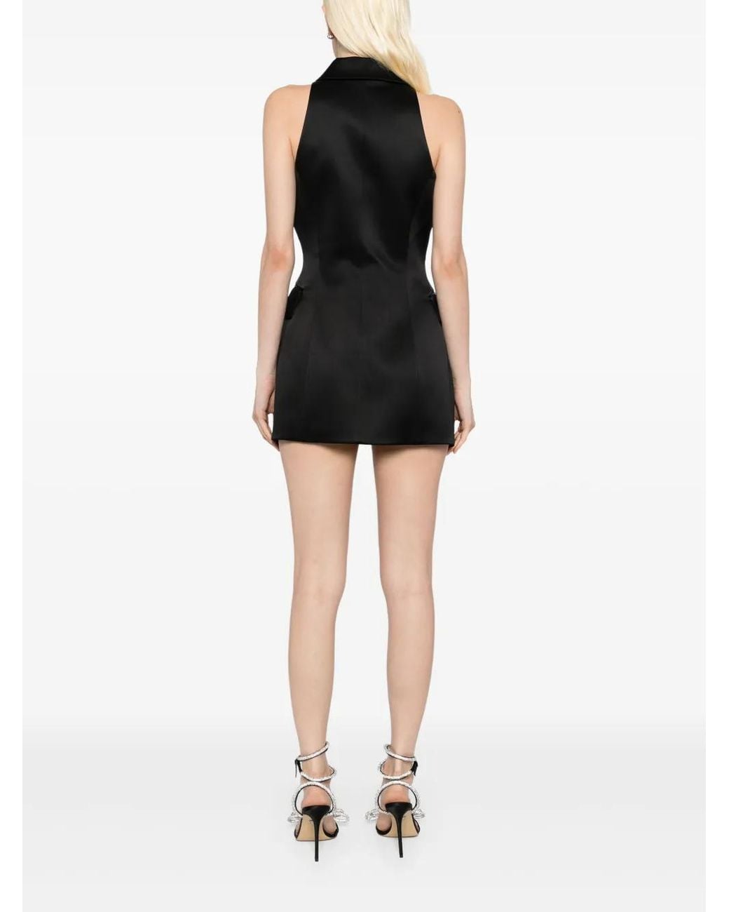 Ermanno Scervino Black Satin Mini Dress