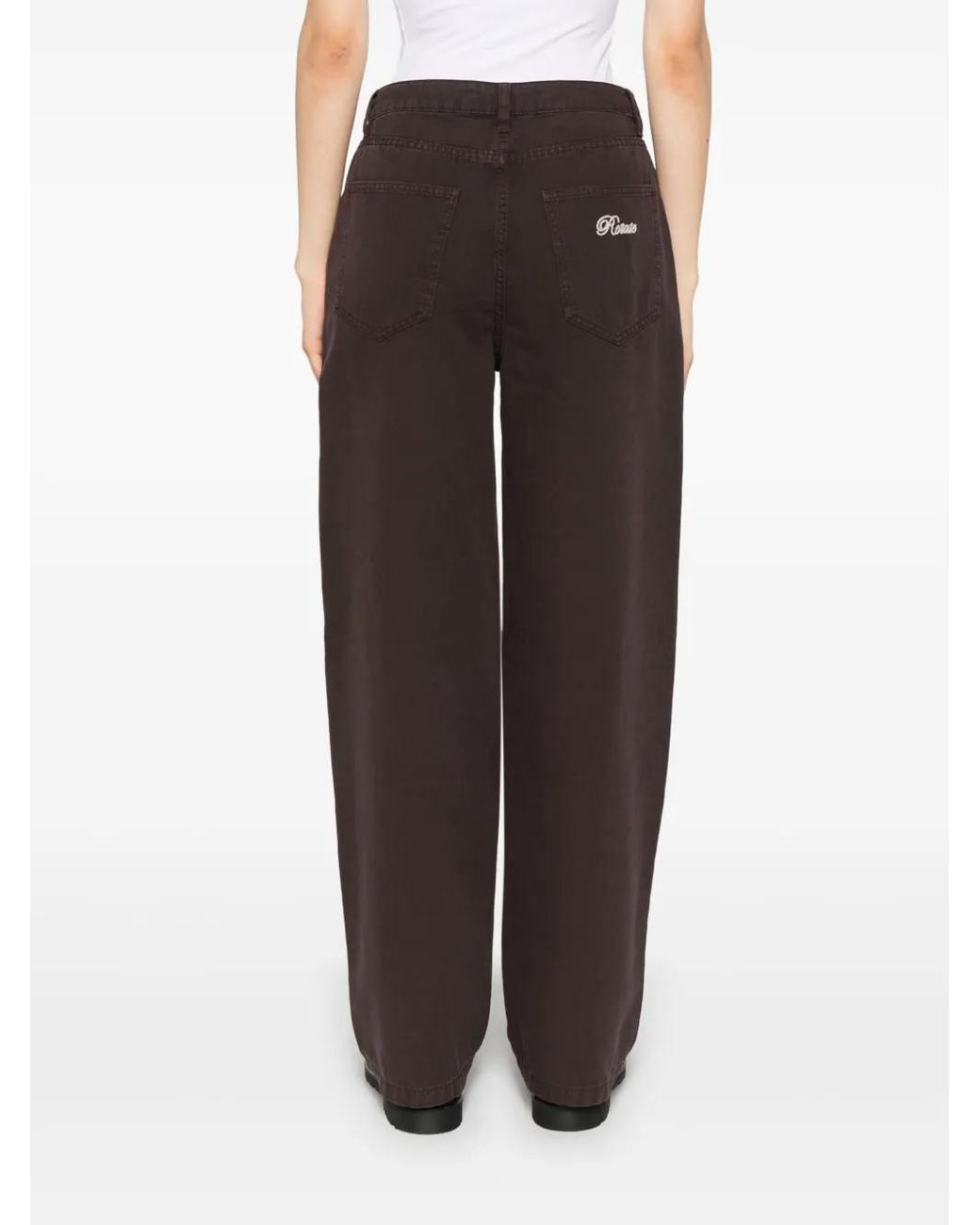 ROTATE BIRGER CHRISTENSEN Gray Wide-Leg Trousers
