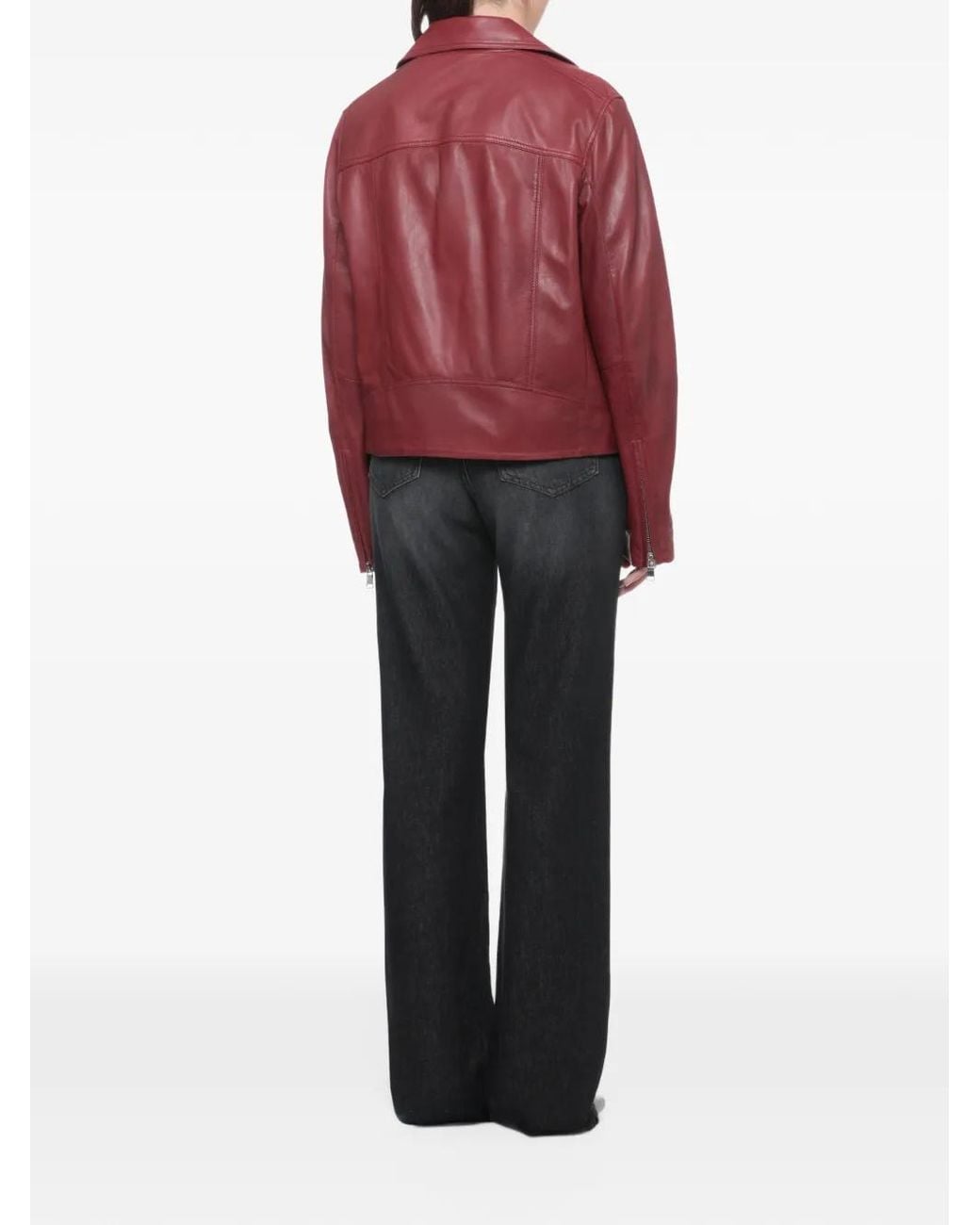 Bully Red Biker Leather Jacket