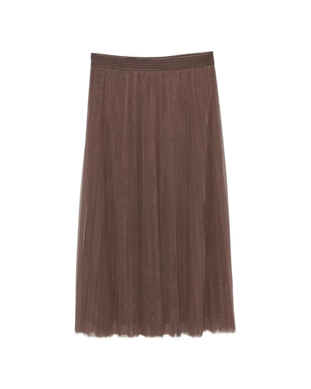 Betty Barclay Brown Pleated Mesh Midi Skirt