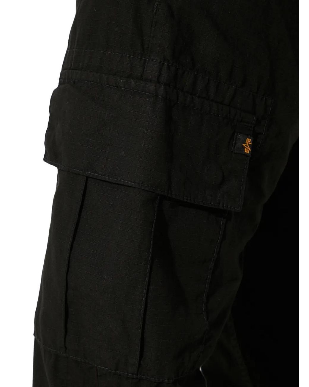 Alpha Industries Black Ripstop Jogger Cargo Pants for men