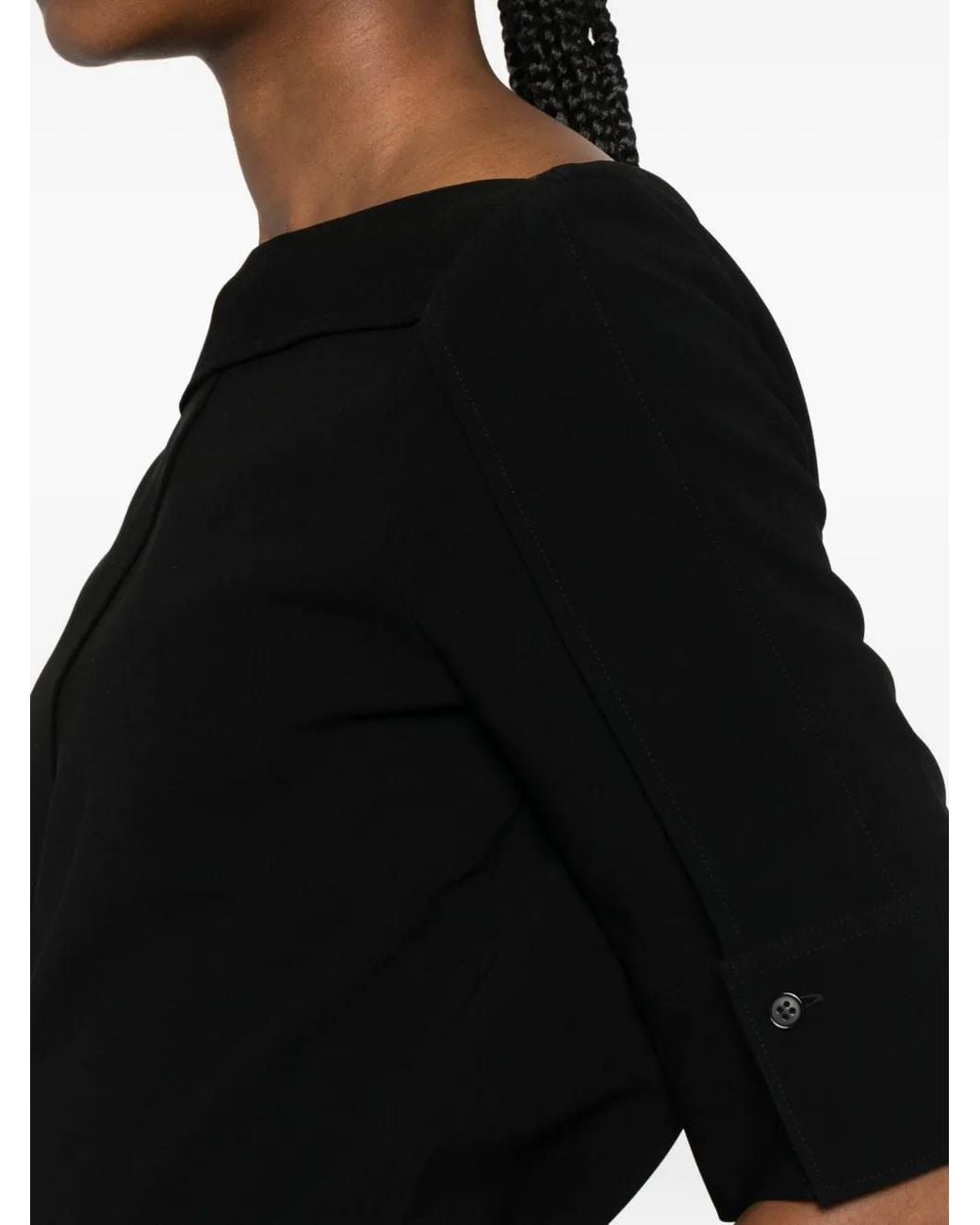 Theory Black Short-Sleeve Blouse