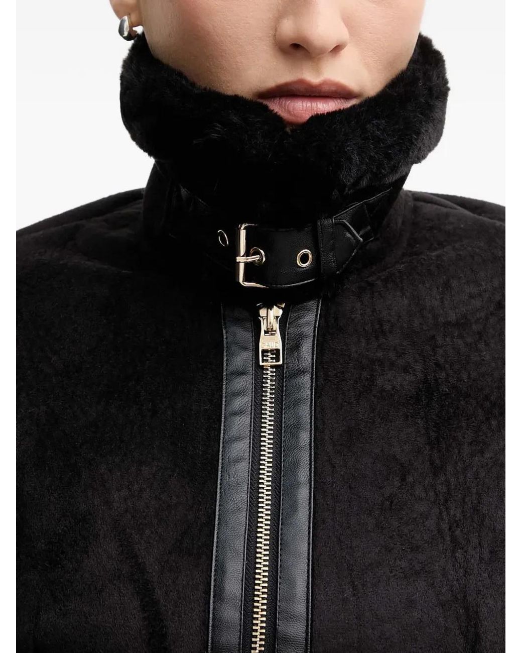 GAUDI Black Textured-Collar Jacket