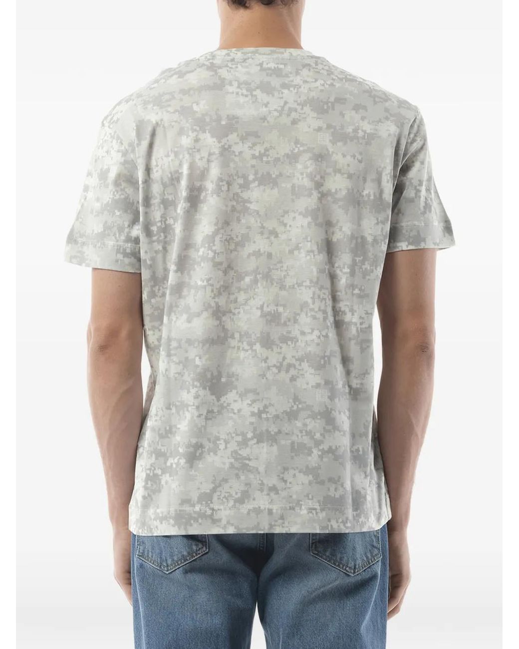 Givenchy Gray Logo Camo-Print T-Shirt for men