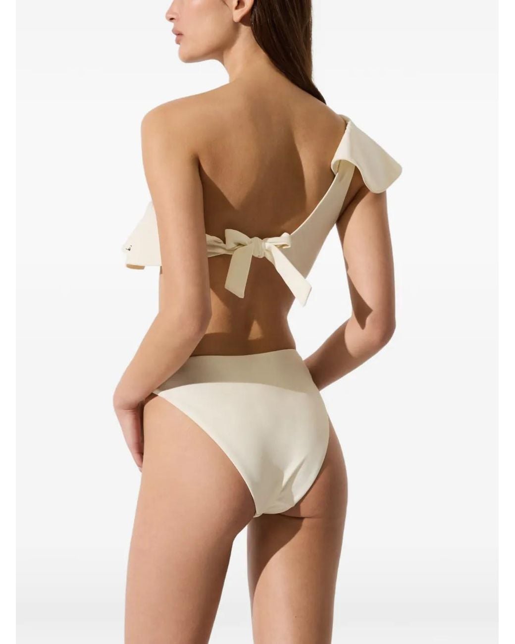 Karl Lagerfeld White Bas De Bikini Signature À Taille Haute