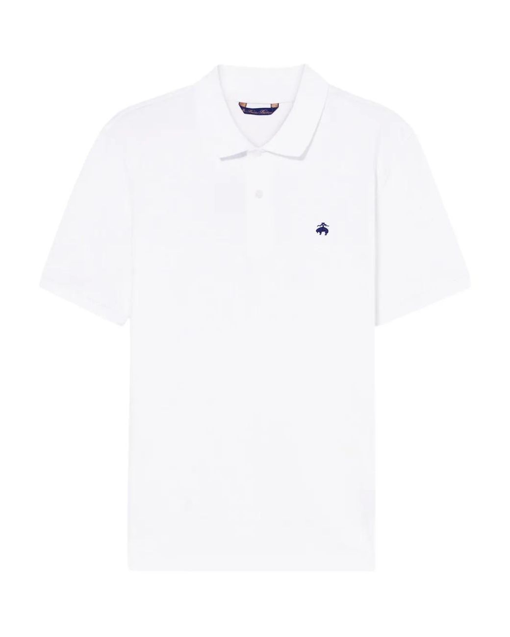 Brooks Brothers White Logo-Embroidered Polo Shirt for men