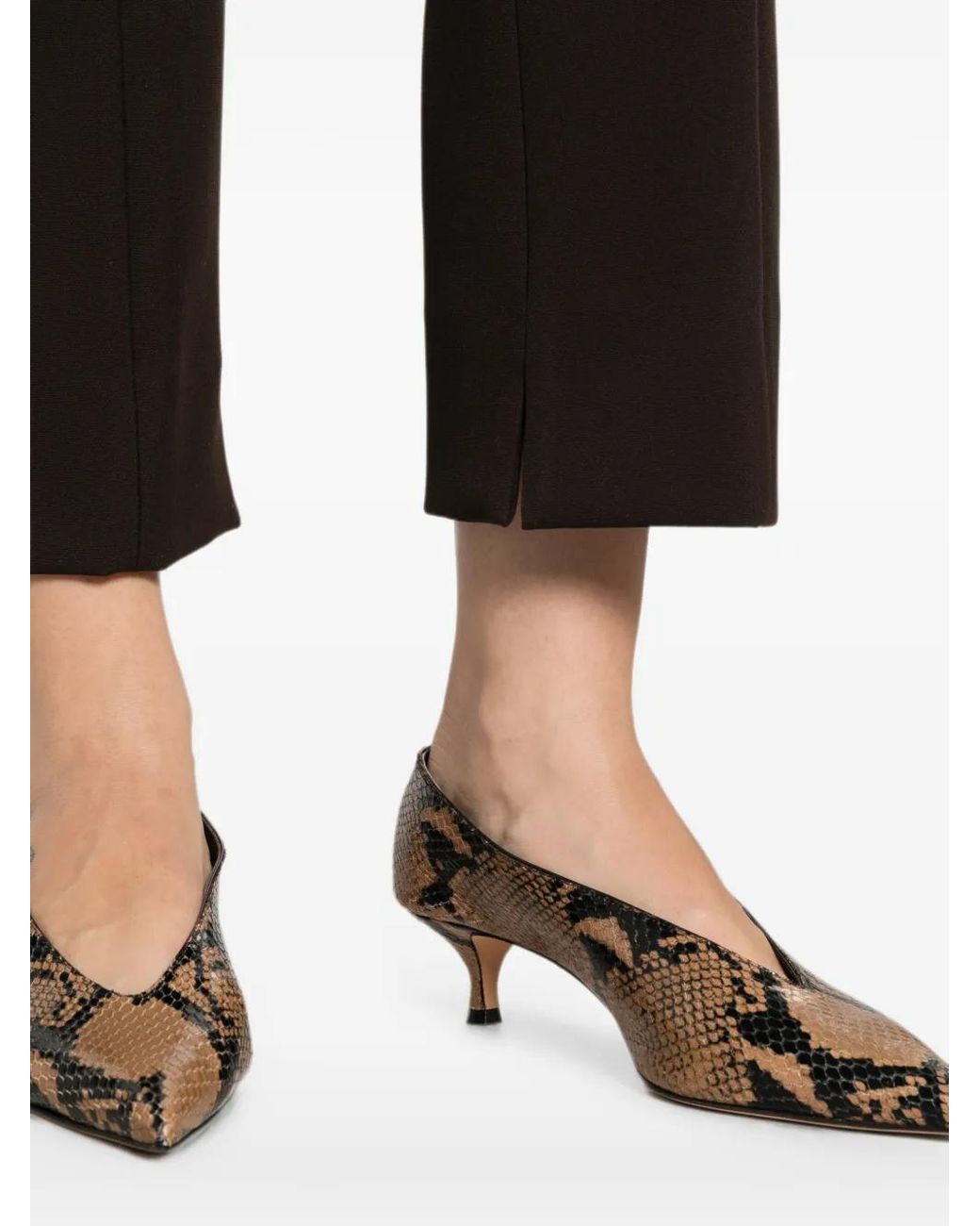 Peserico Black Pantalon À Fentes Latérales