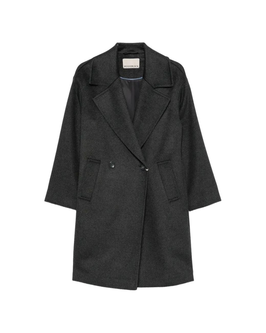 Pennyblack Black Double-Breasted Coat
