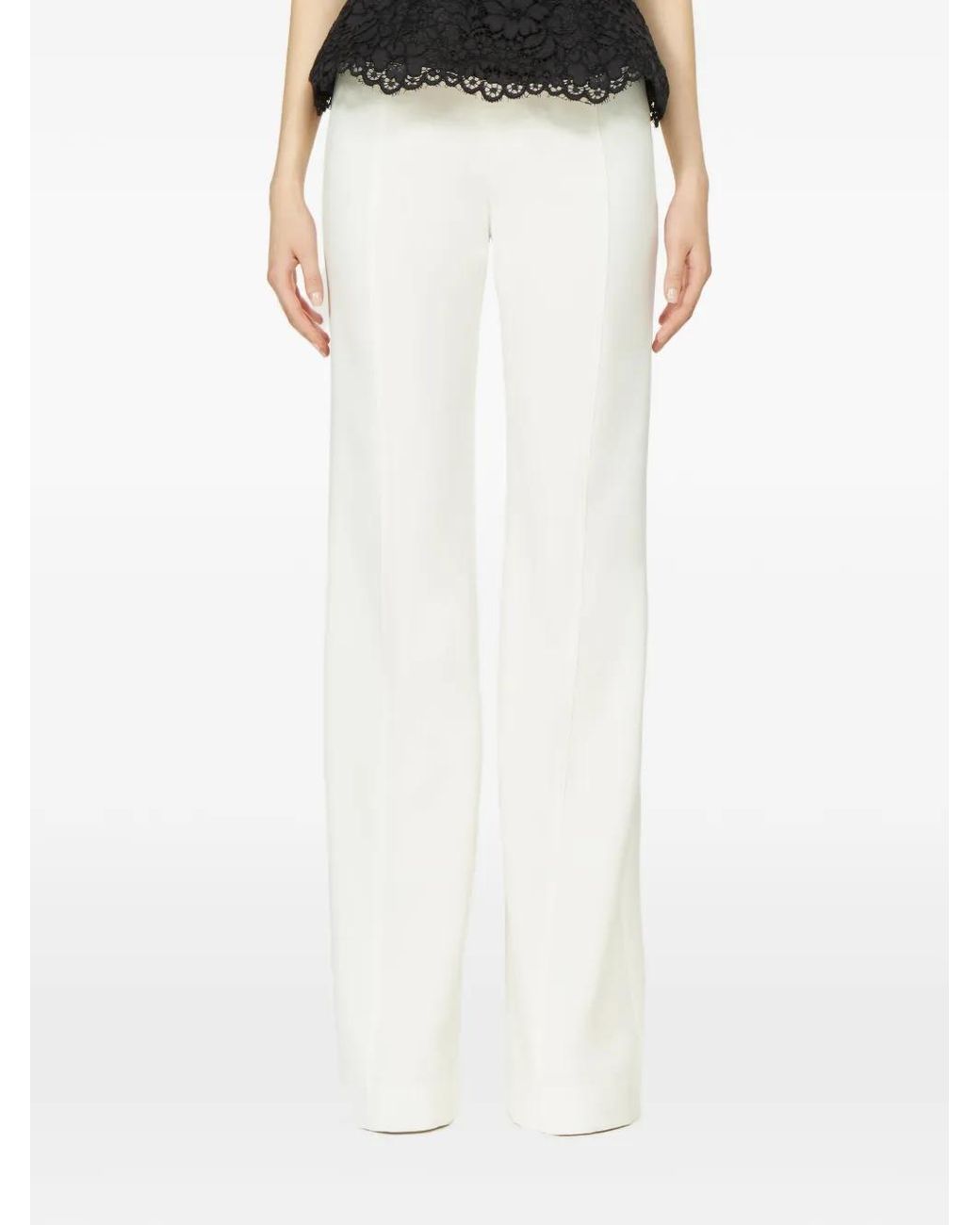 Costarellos White Maree Crepe Tailored Trousers