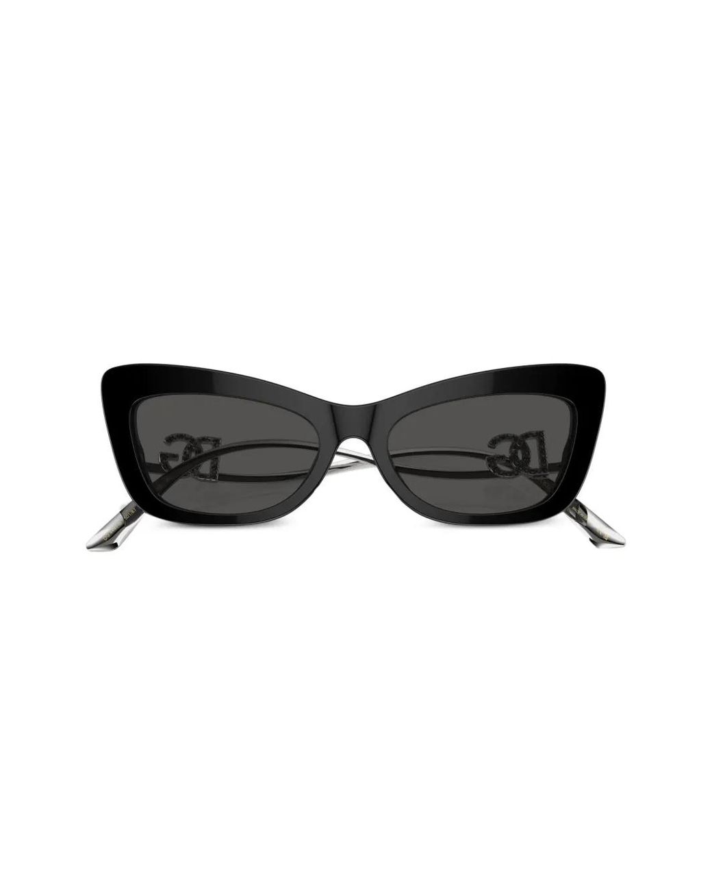 Dolce & Gabbana Black Crystal Cat-Eye Sunglasses