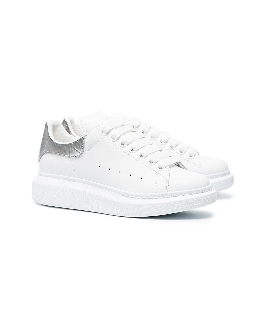 white and silver alexander mcqueen trainers