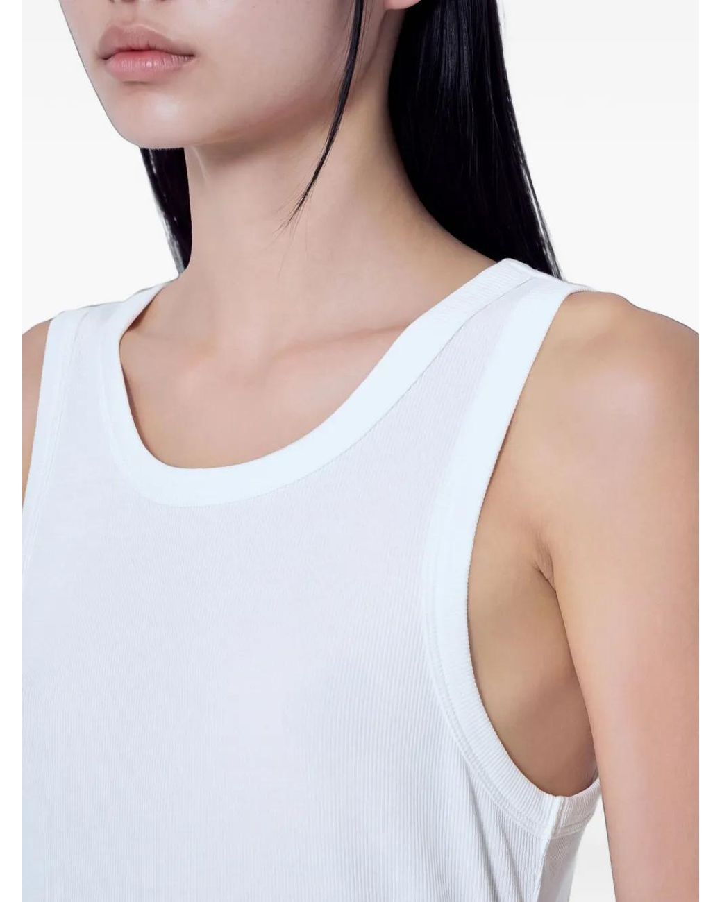 Entire studios White Ribbed-Knit Tank Top