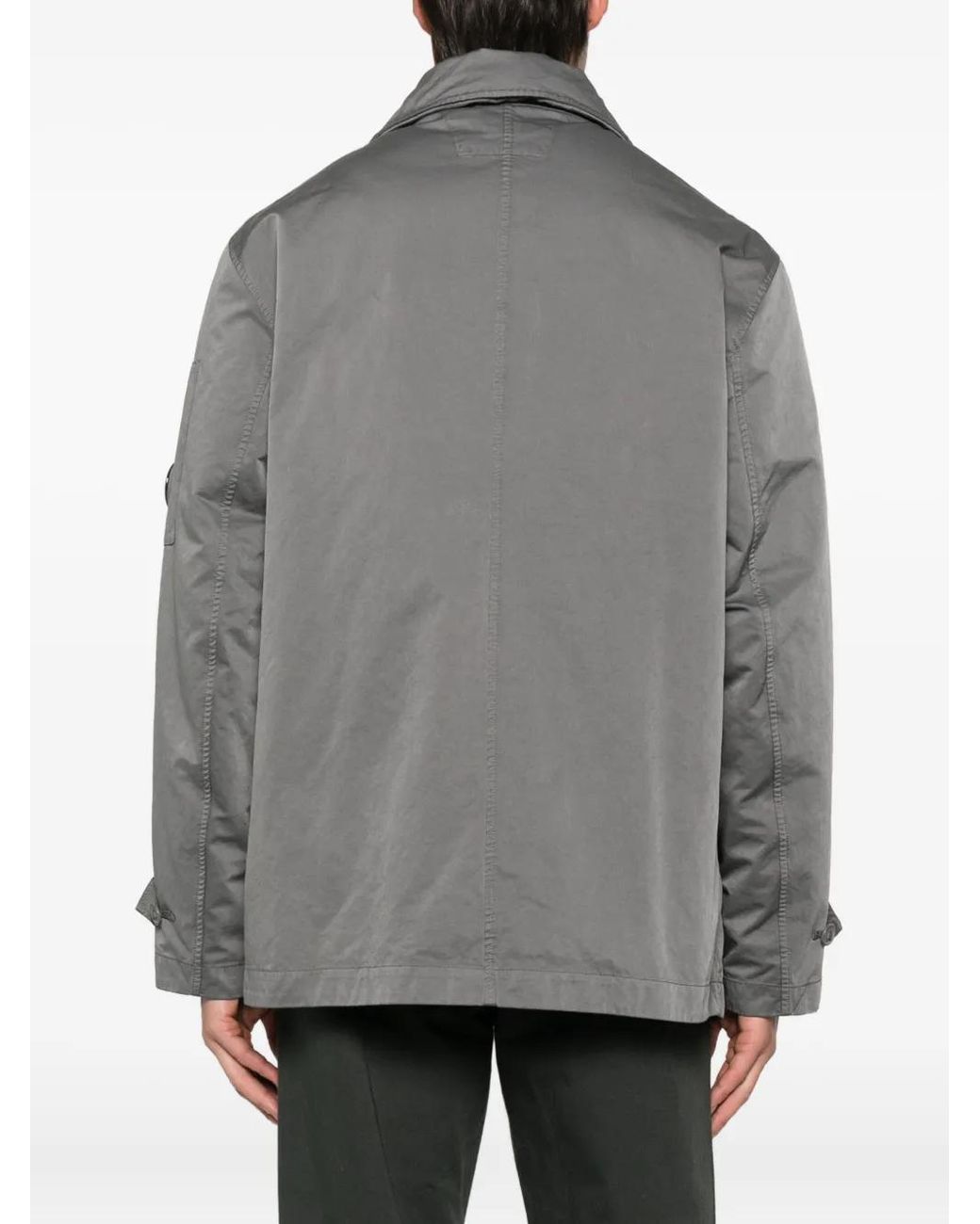 C P Company Gray Button-Fastening Coat for men