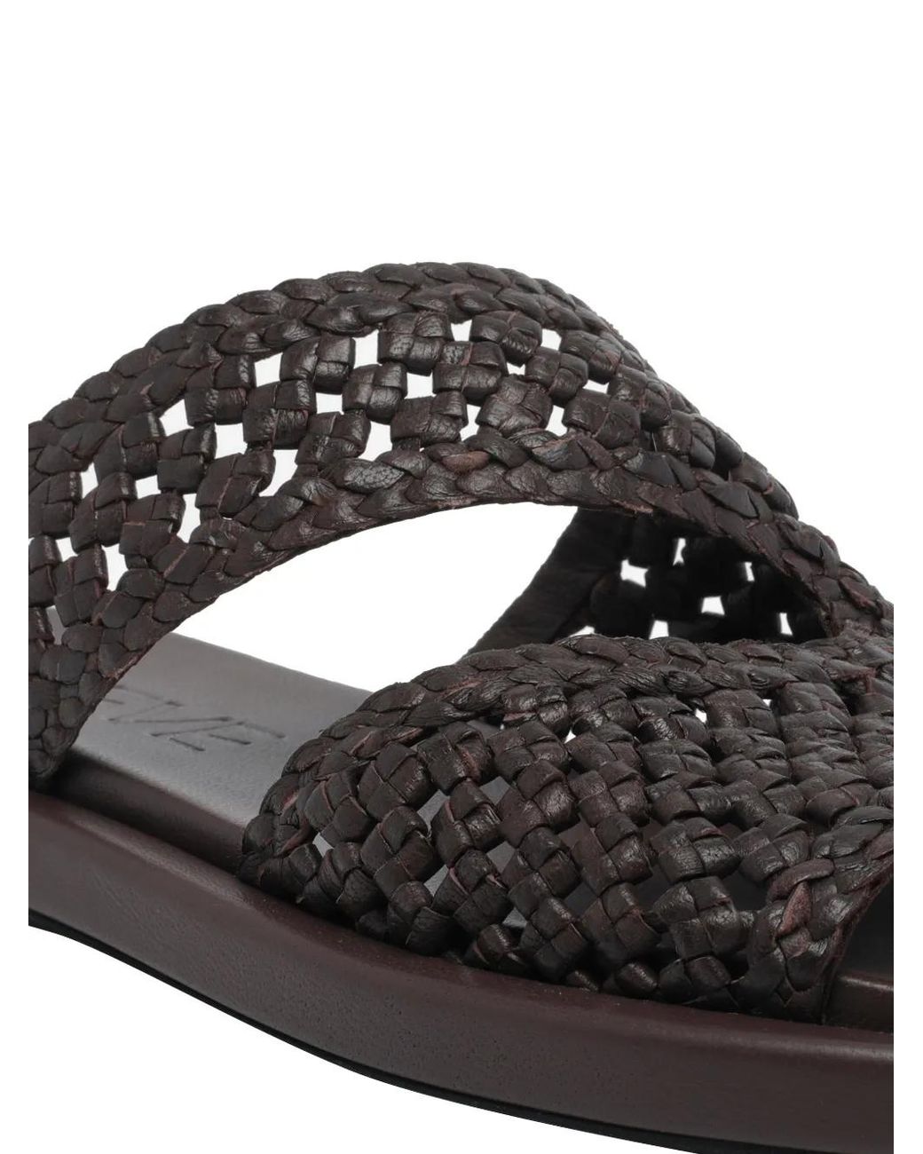Poeve Black Sandales Delphine En Cuir Tressé