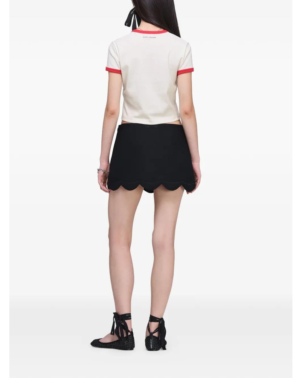 Marc Jacobs Black Daisy-Embroidered Mini Skirt