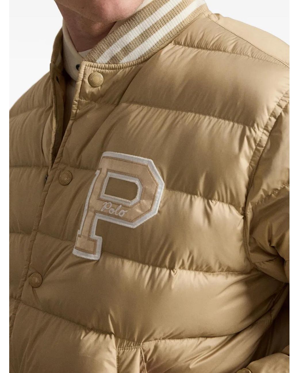 Polo Ralph Lauren Natural The Colden Quilted Letter Jacket for men
