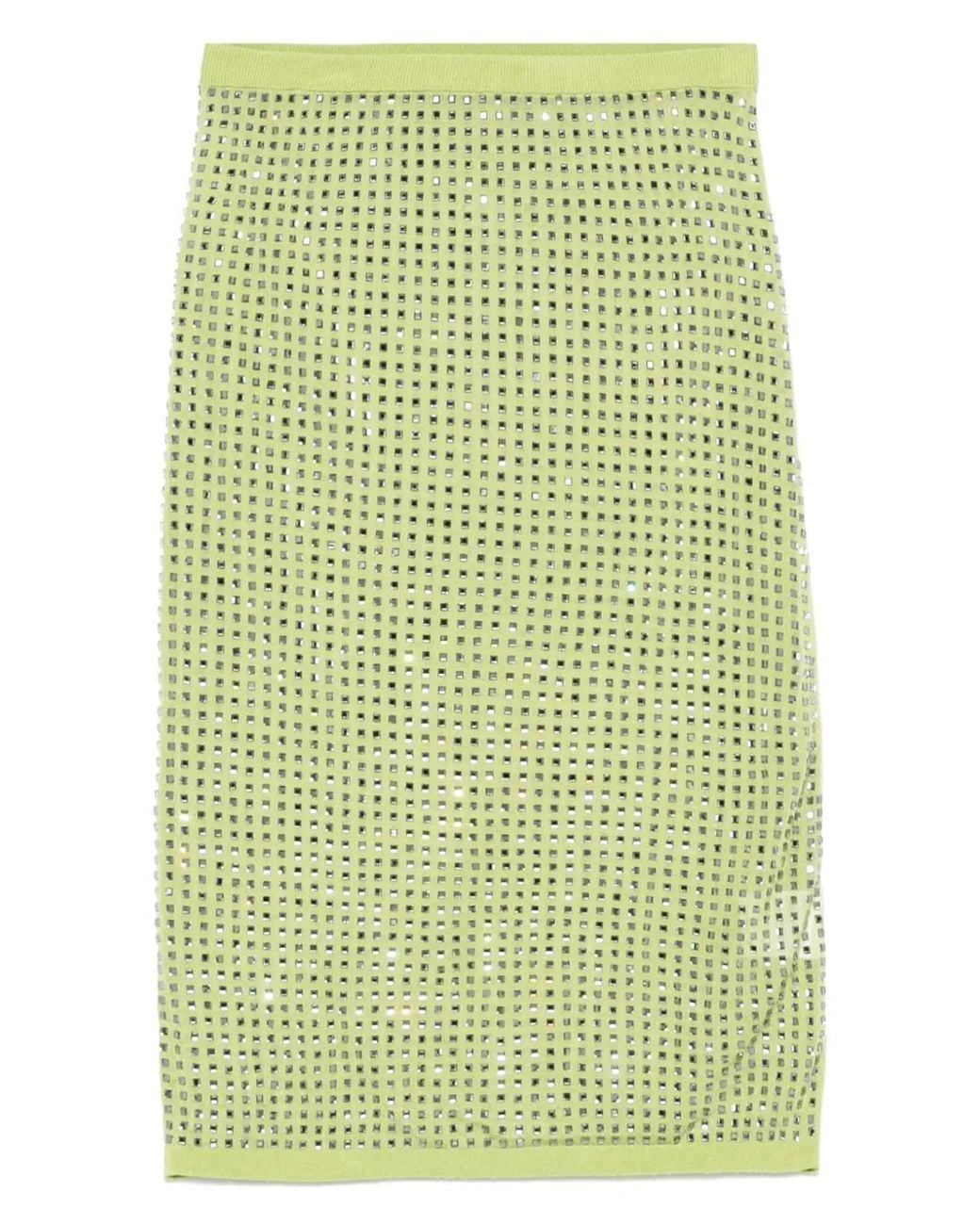 Christopher Esber Green Crystal-Embellished Midi Skirt