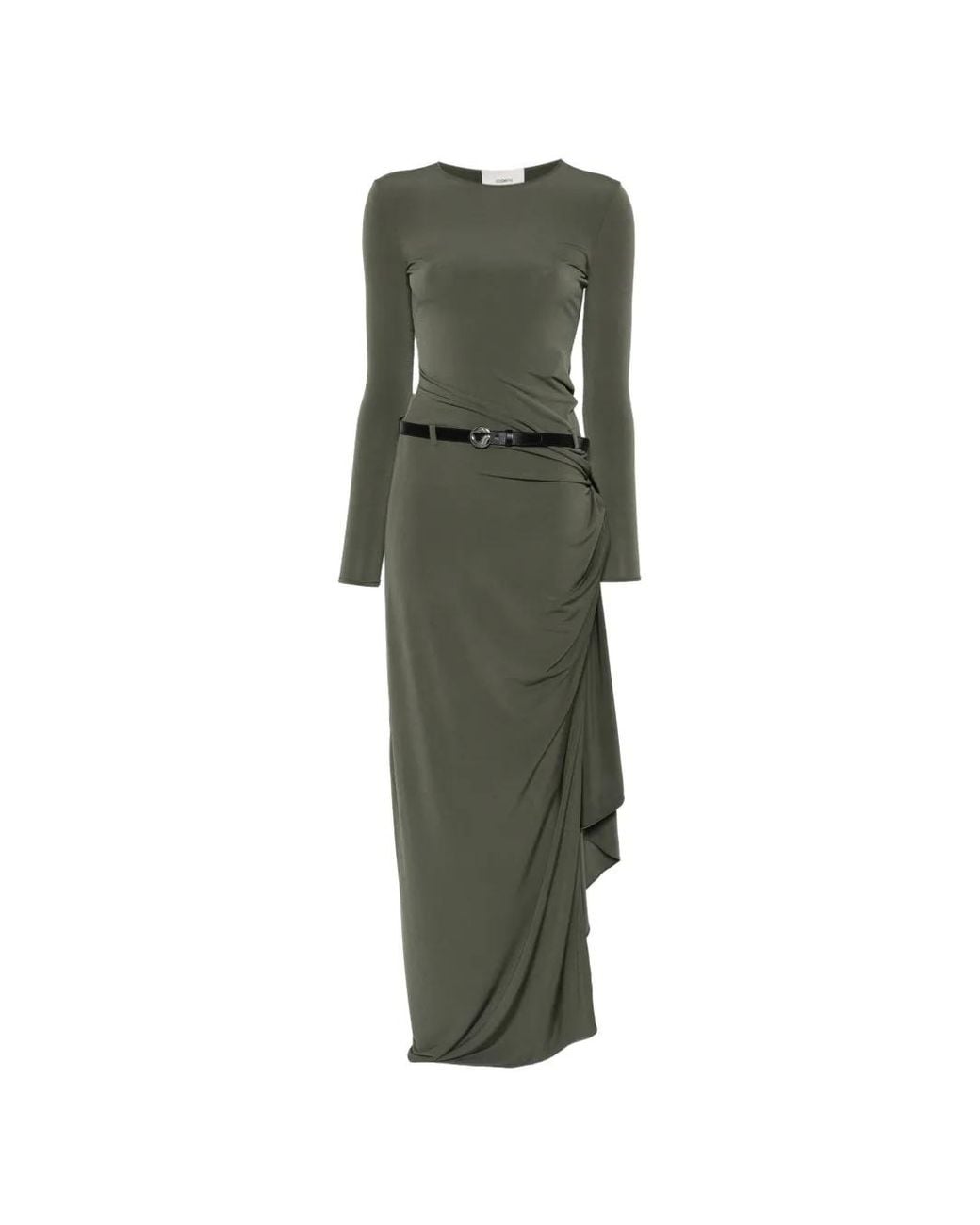 Coperni Green Long-Sleeve Draped Maxi Dress