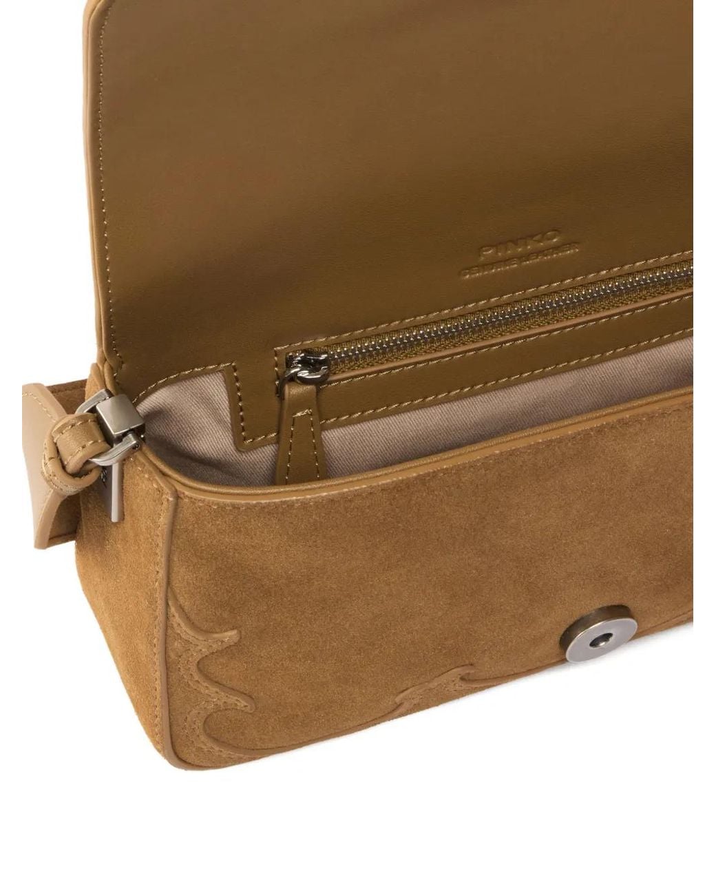 Pinko Brown Mini Love Bag One Slouchy Small Shoulder Bag