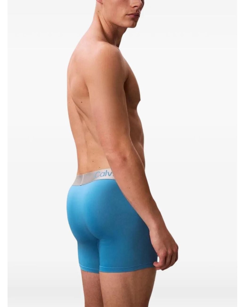 Calvin Klein Blue Logo-Waistband Boxers (Set Of Three) for men