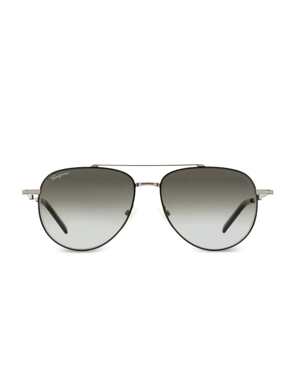 Ferragamo Eyewear Gray 226 Navigator-Frame Sunglasses