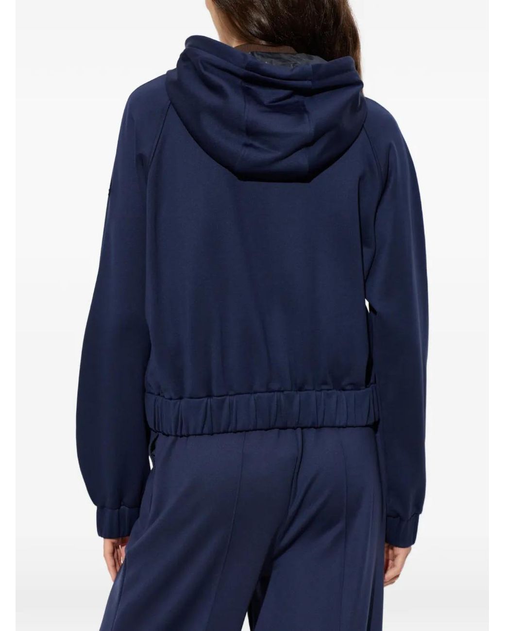 Moncler Blue Technical Fleece Zip-Up Cardigan