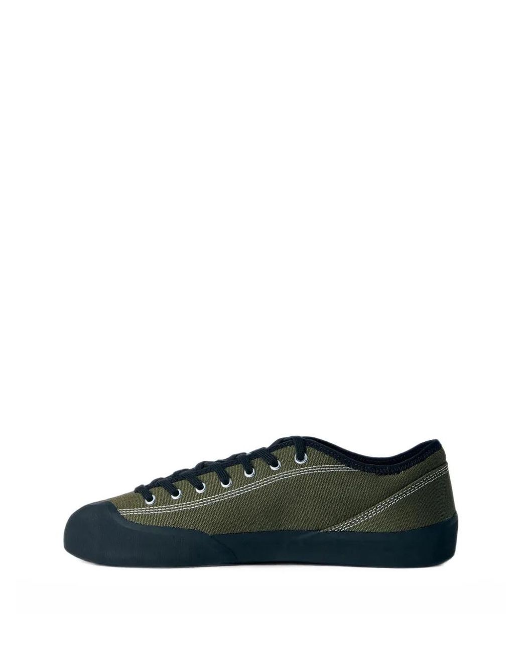 Village PM Green Canvas Rubber-Cap Sneakers for men