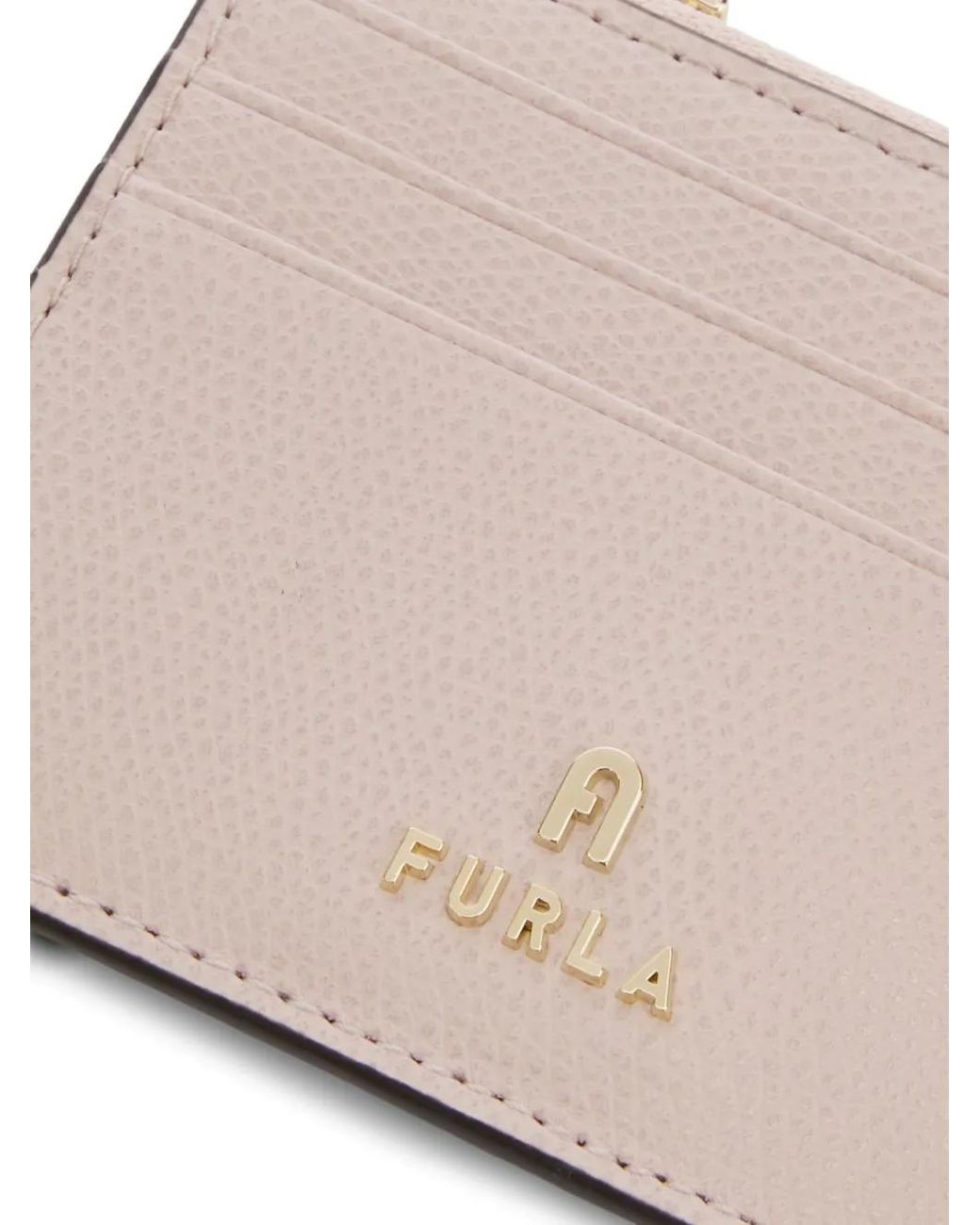 Furla Natural Small Camelia Zip-Top Card Holder