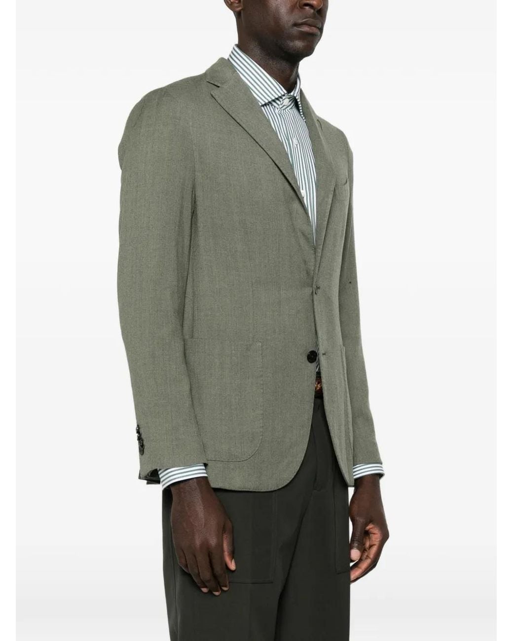 Boglioli Green Single-Breasted Notch-Lapel Jacket for men