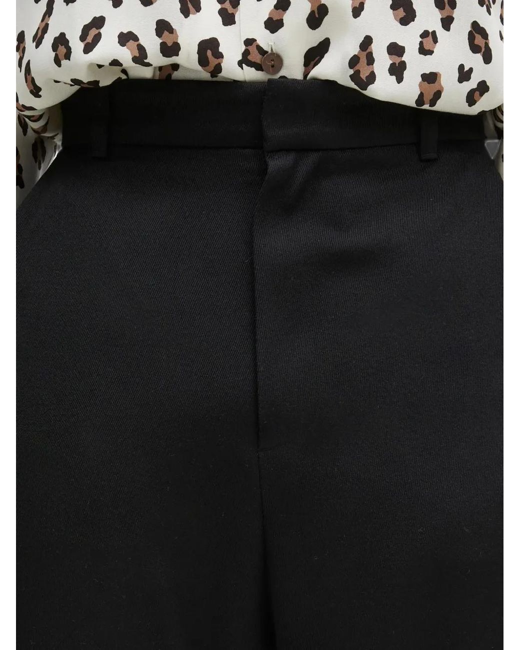 Adererror Black Logo-Patch Cropped Trousers for men