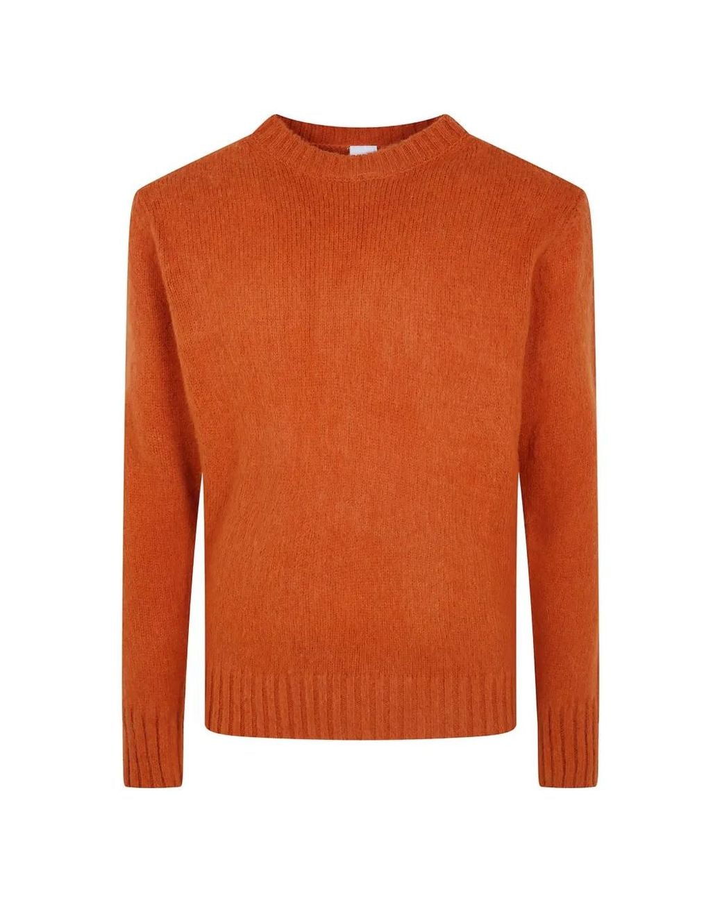 Aspesi Orange Wool Round-Neck Sweater for men