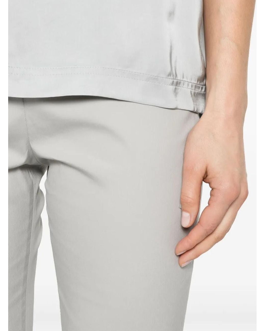 Fabiana Filippi Gray Tailored Trousers With Clean Waistband