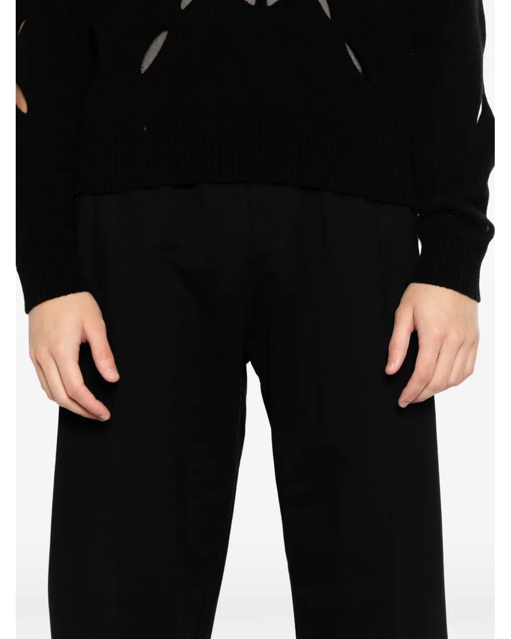 CROQUIS Black Tapered Drawstring Trousers for men