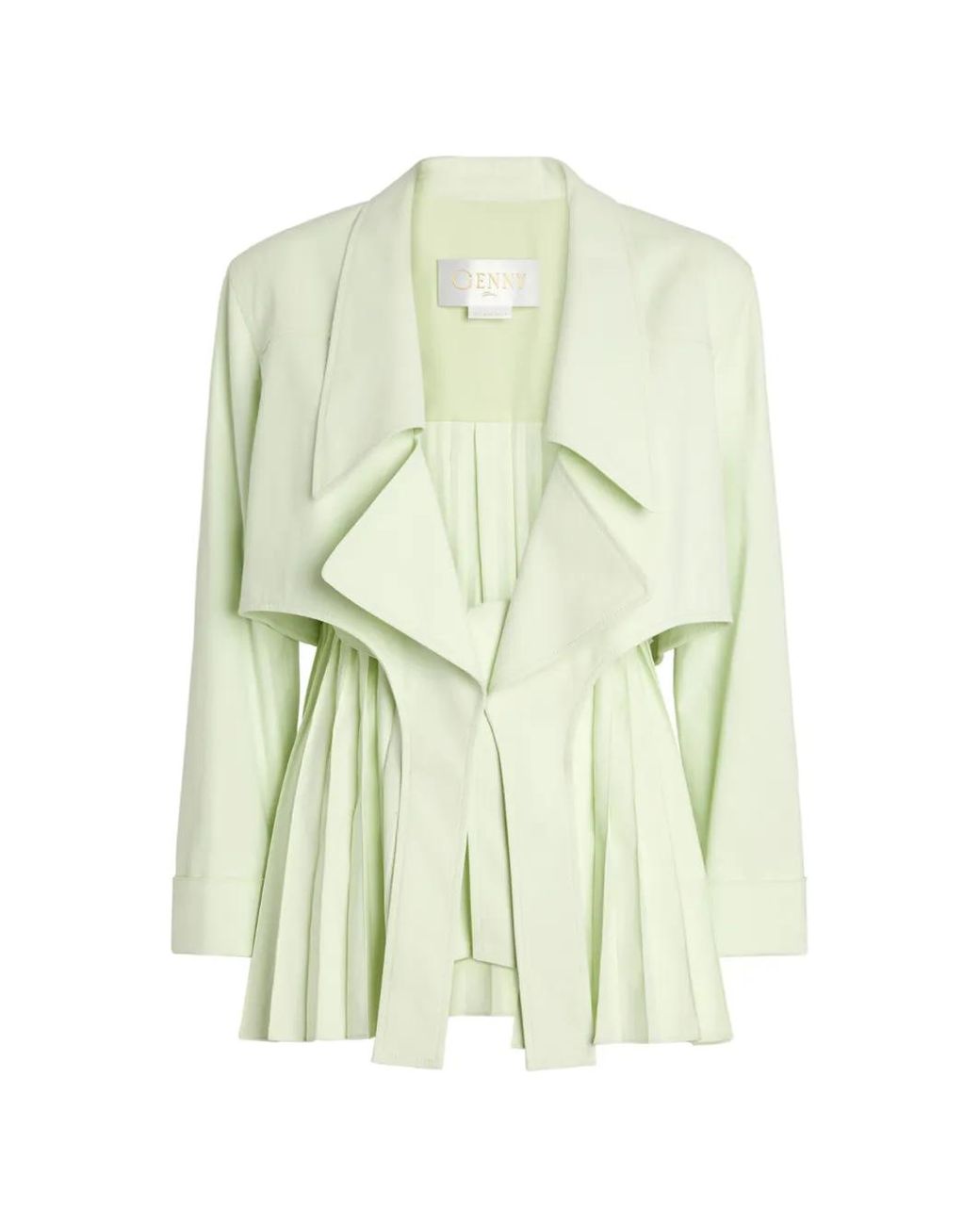 Genny White Pleated Cropped Jacket