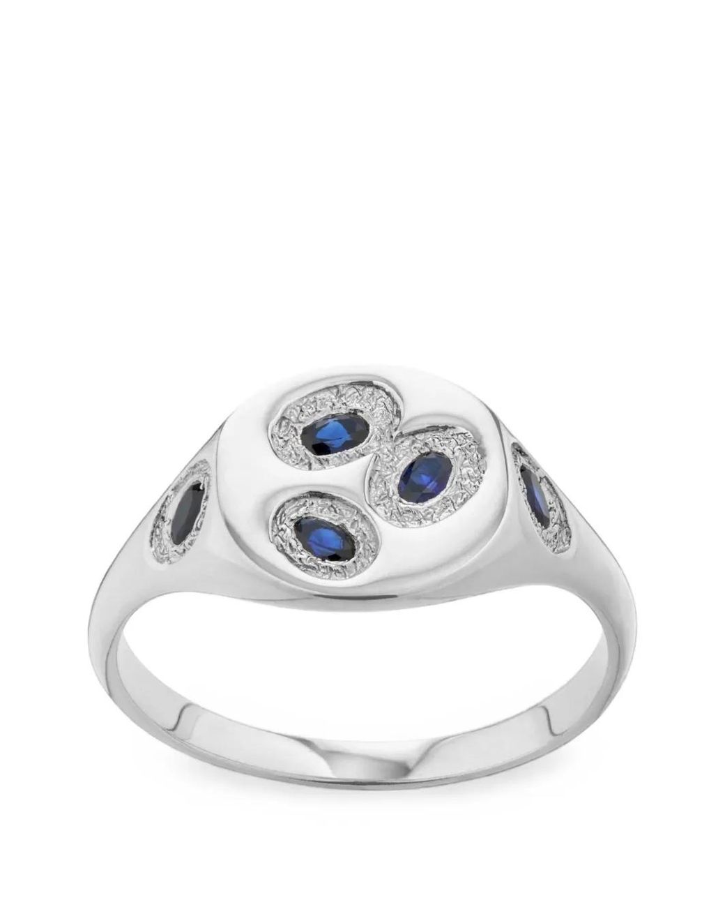 Bleue Burnham White Mini Oval Chloroplast Signet Ring
