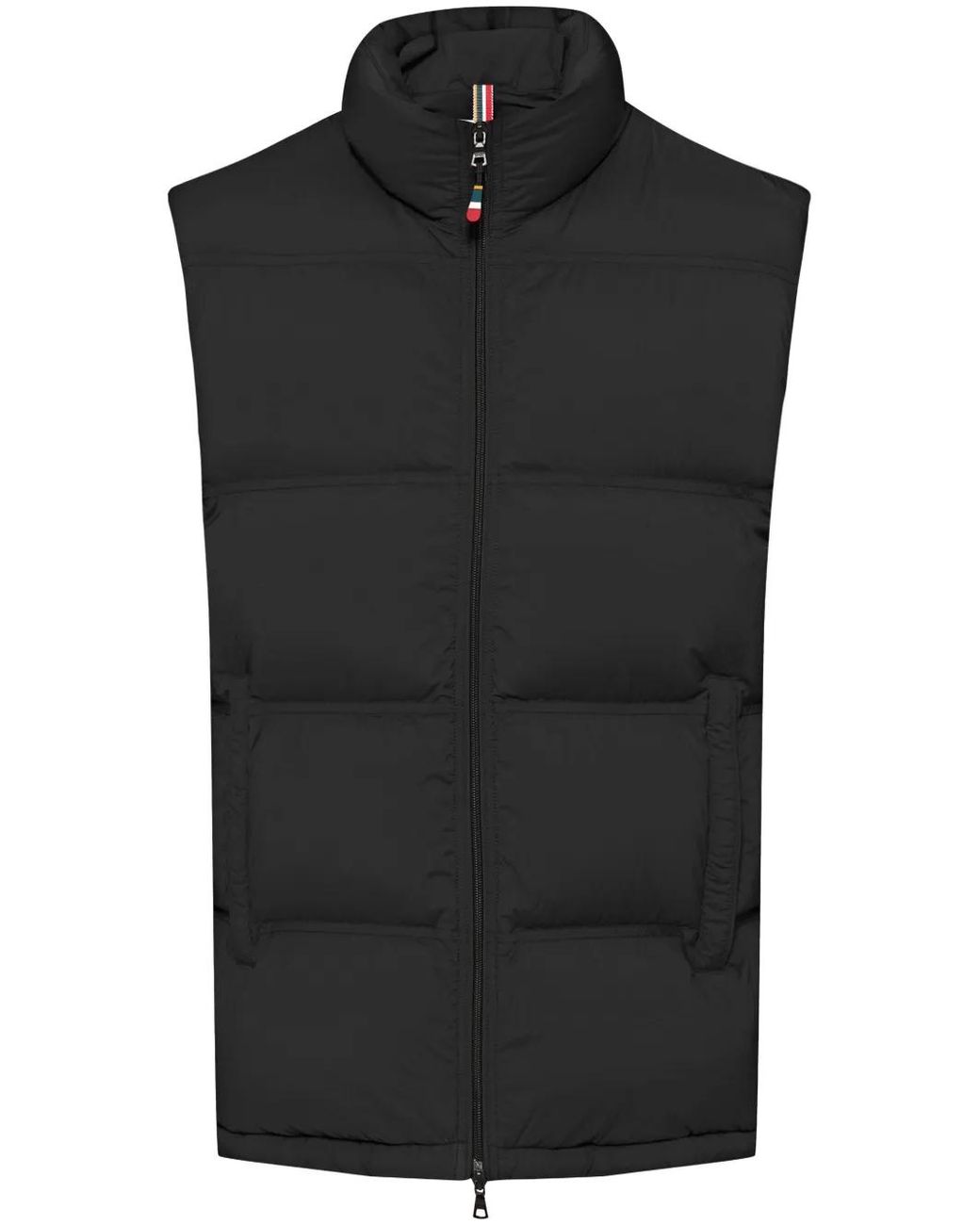 Orlebar Brown Black Padded Sleeveless Zip-Front Gilet for men