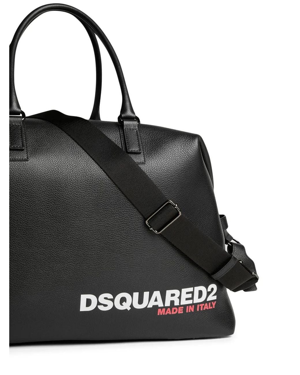 DSquared² Black Logo-Print Grained Tote Bag for men