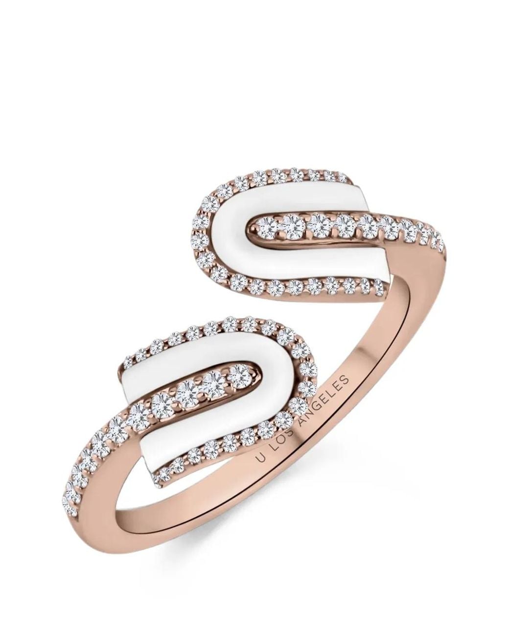 UNION LOS ANGELES Pink U Duo Twisted Diamond And Quartz Ring