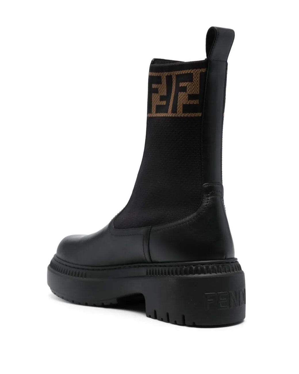 Fendi Black Logoleather Boots