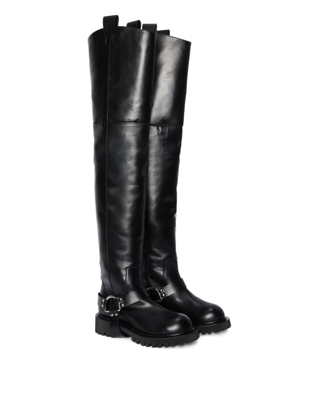 MSGM Black D-Ring Over-The-Knee Boots